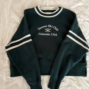 A&F Denver Ski Club Women's Green Sweatshirt